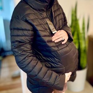 NWT GapFit black primaloft puffer pullover coat
